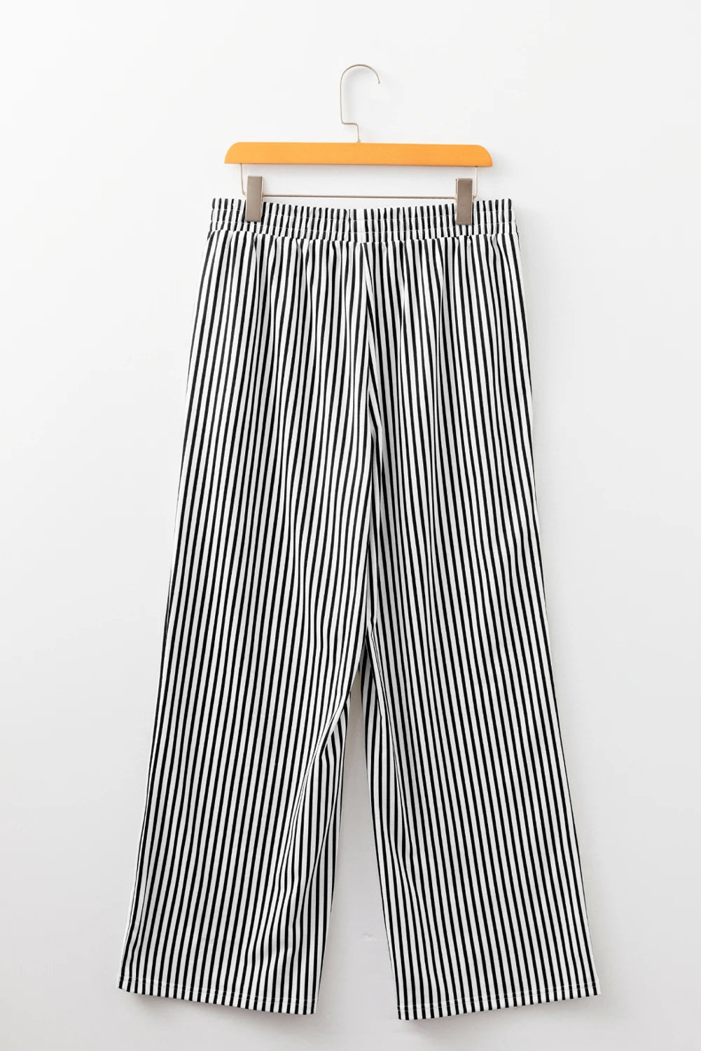 Black Striped Wide Leg Pants