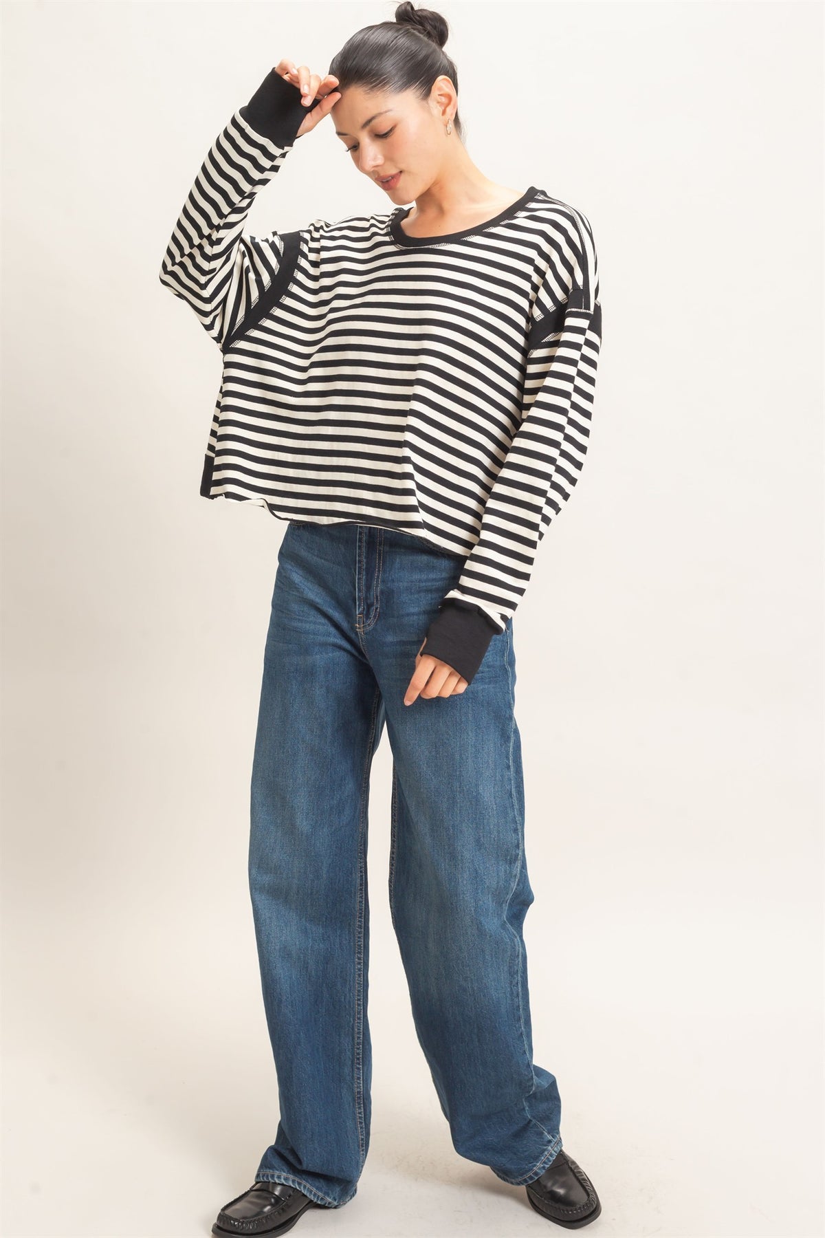 Open Back Stripe Shirt