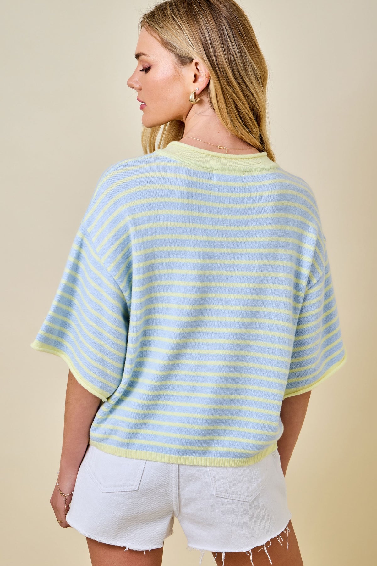 Blue and Yellow Striped Sweater