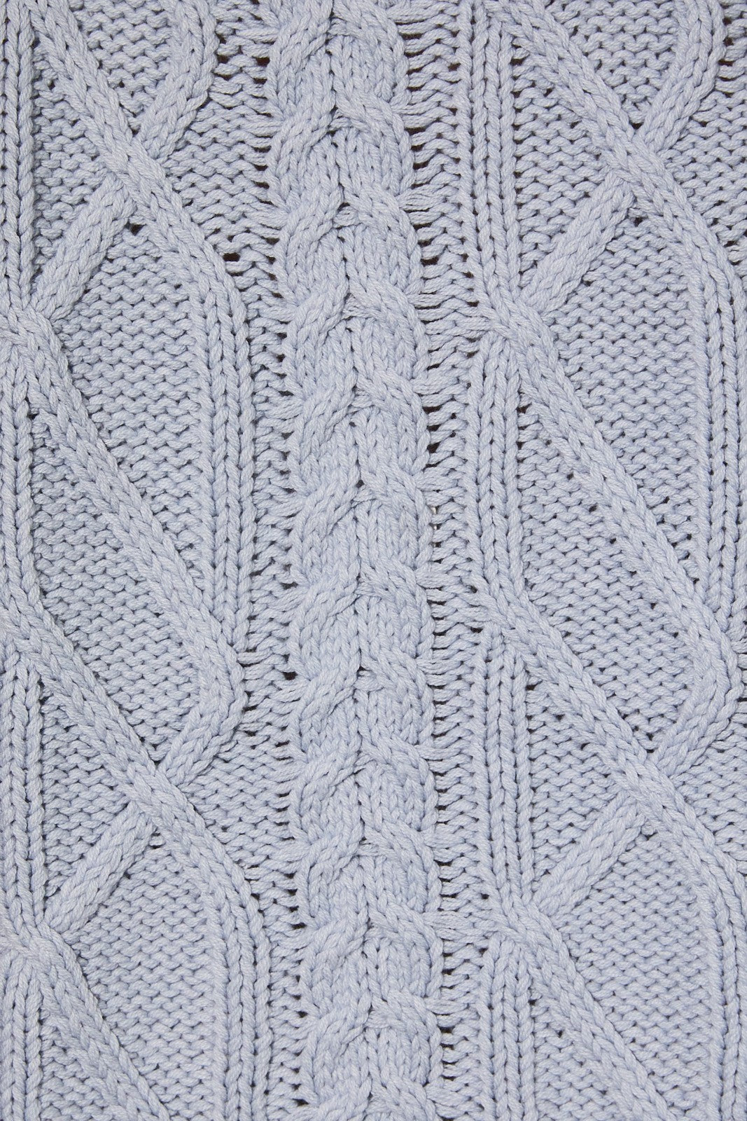 Blue Cropped Cable Knit Sweater