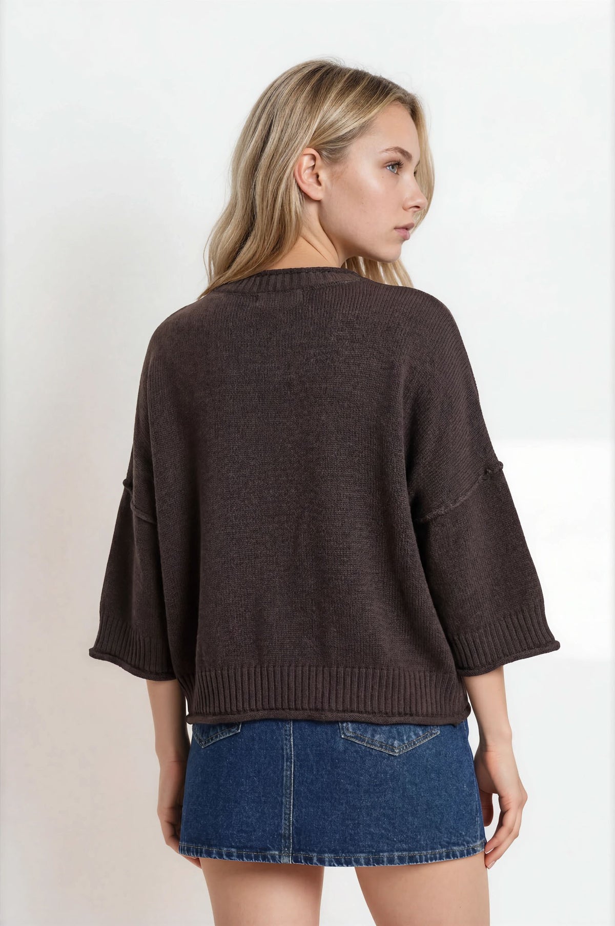 Brown Crop Sweater