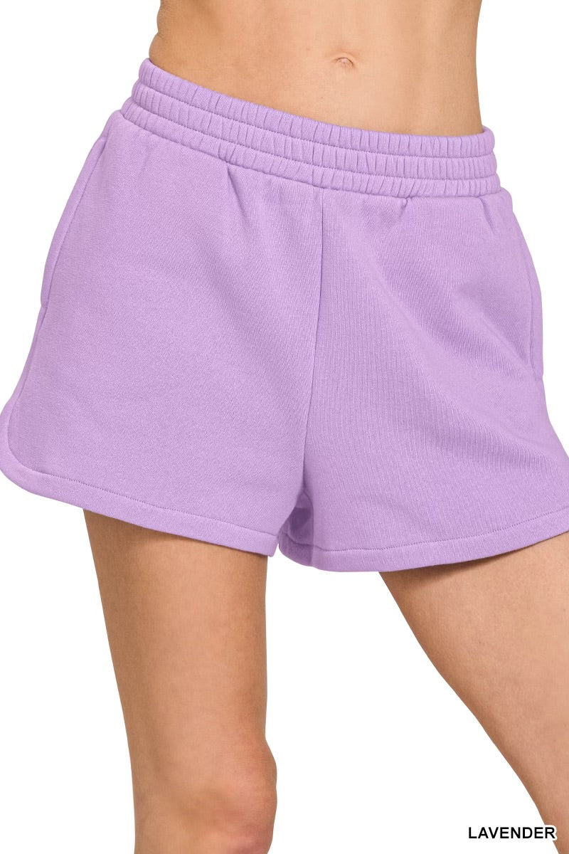 Lavender Fleece Shorts