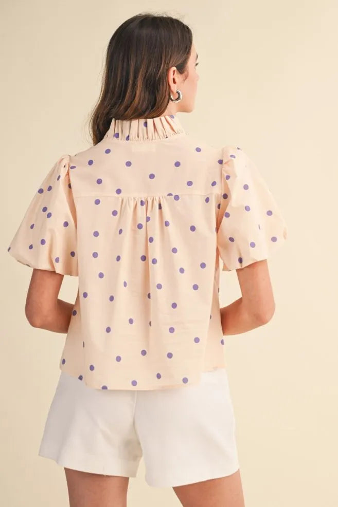 Purple Polka Dot Top
