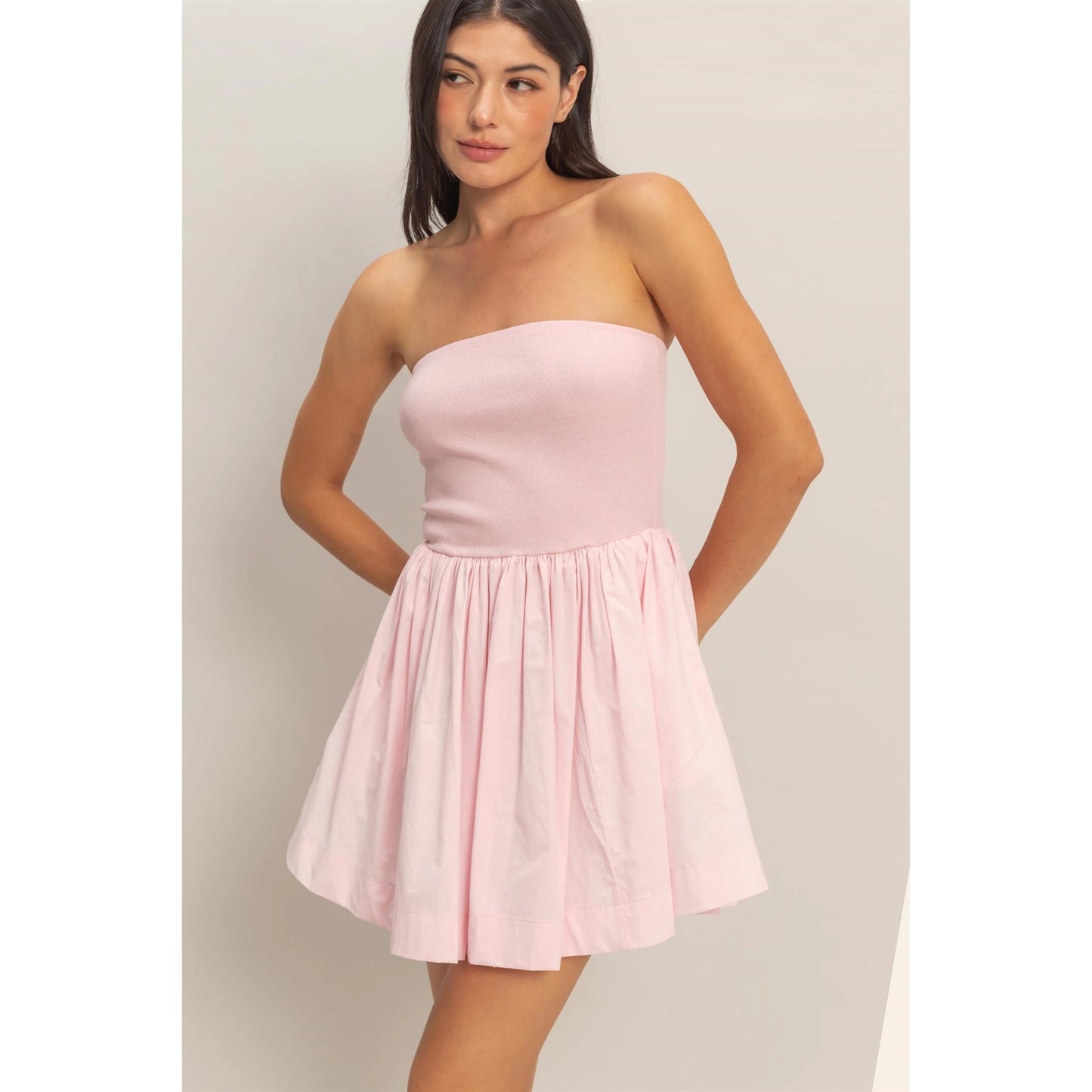 Pink Strapless Dress