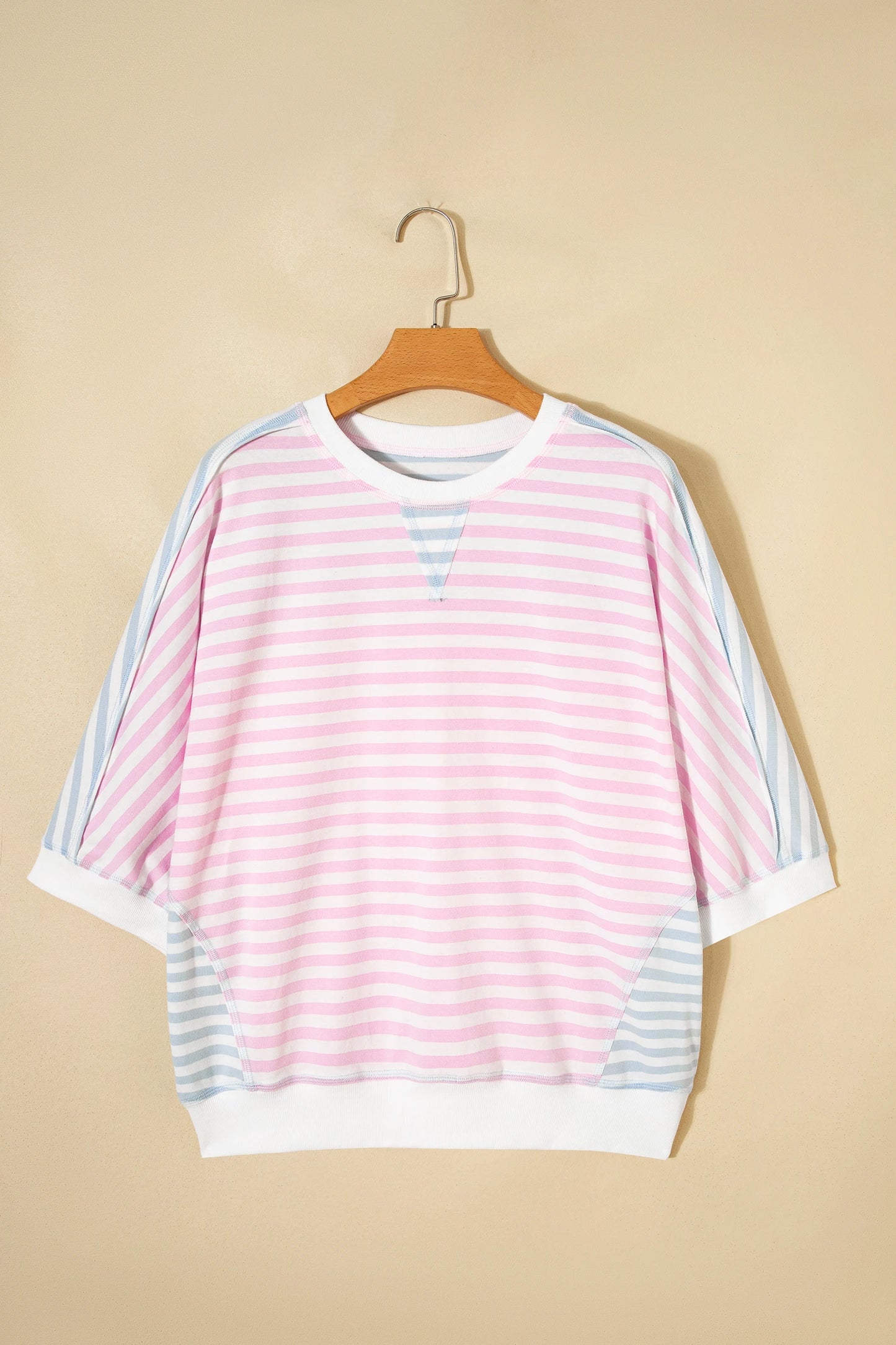 Pink & Blue Stripe Top
