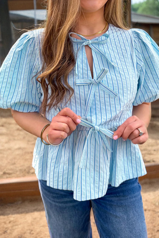 Blue Bow Top
