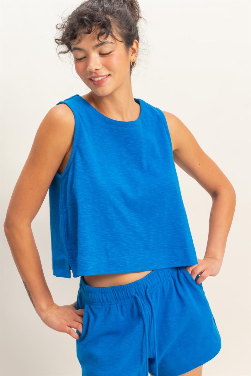 Blue Crop Top