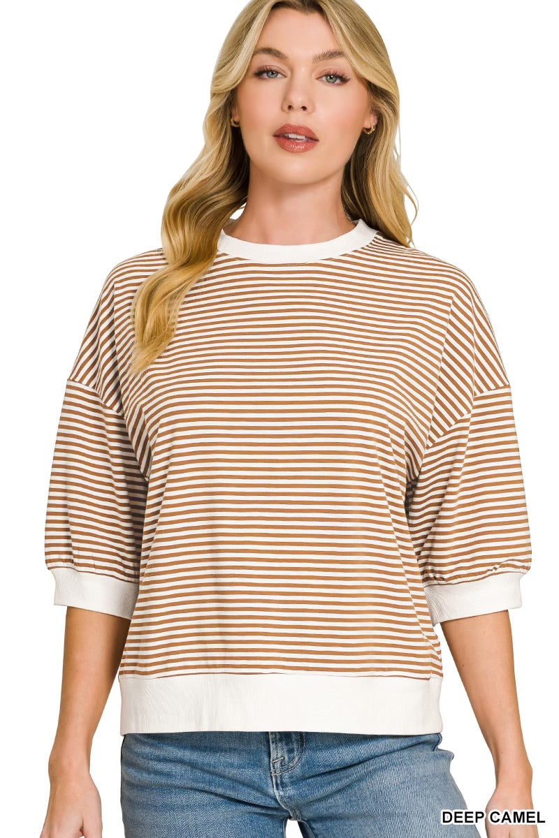 Brown Striped Top