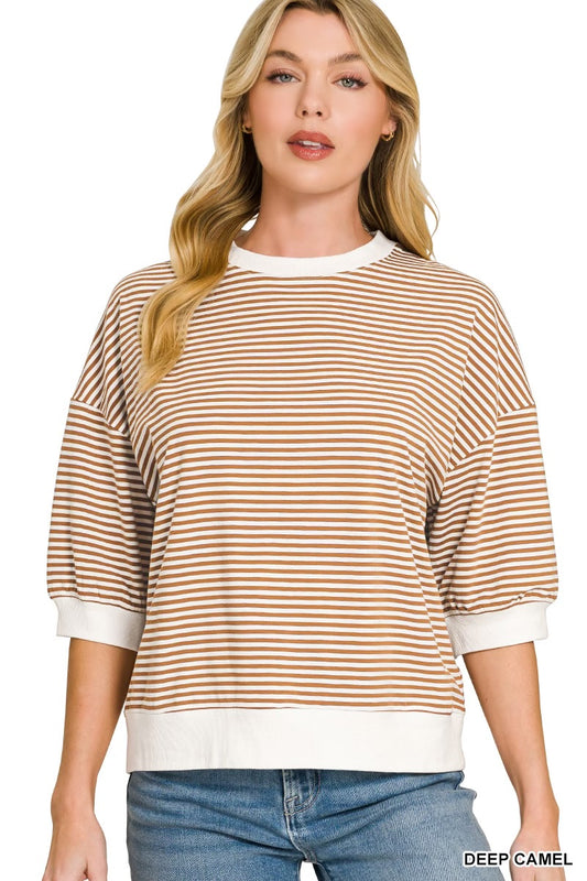 Brown Striped Top
