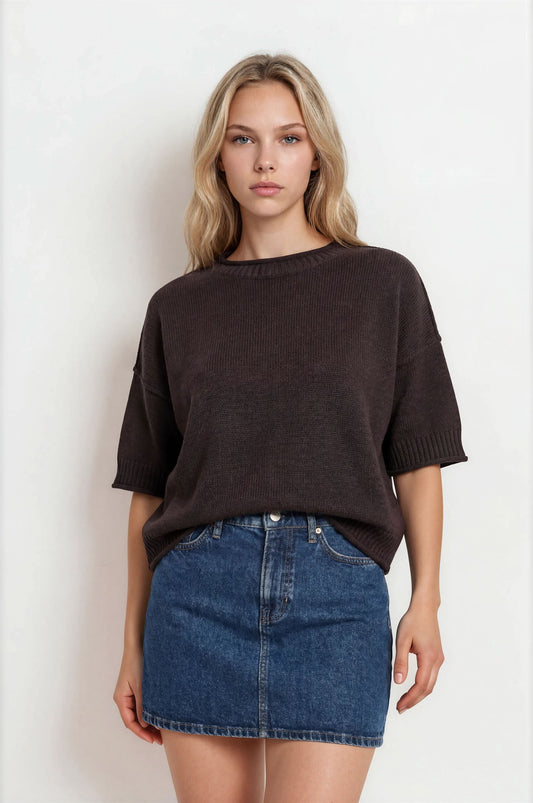 Brown Crop Sweater