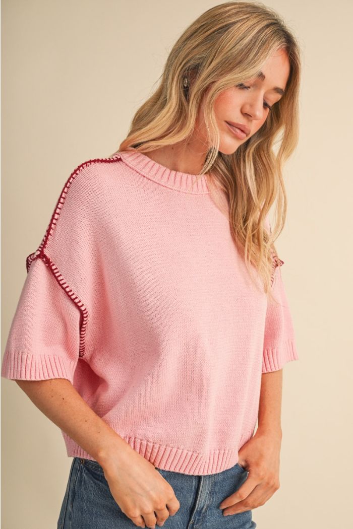 Pink Crop Sweater