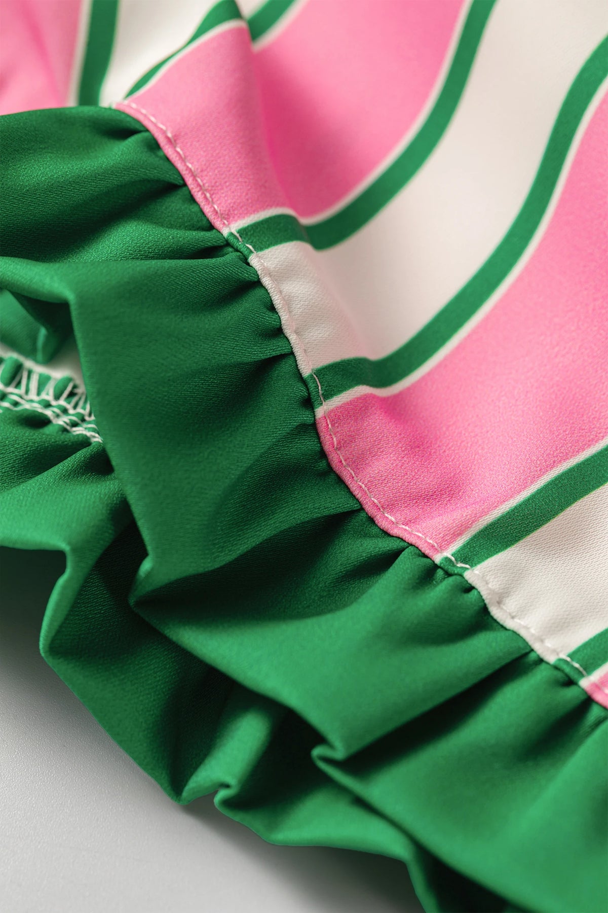 Pink and Green Striped Shorts