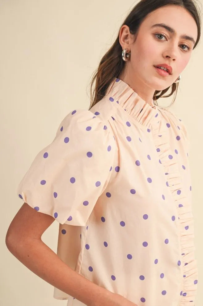 Purple Polka Dot Top