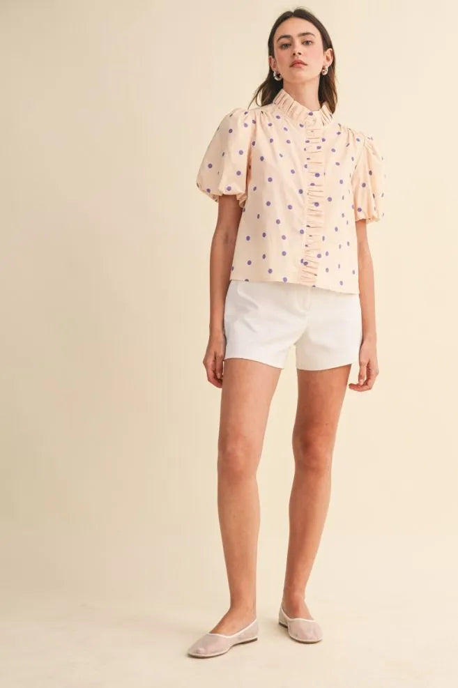 Purple Polka Dot Top