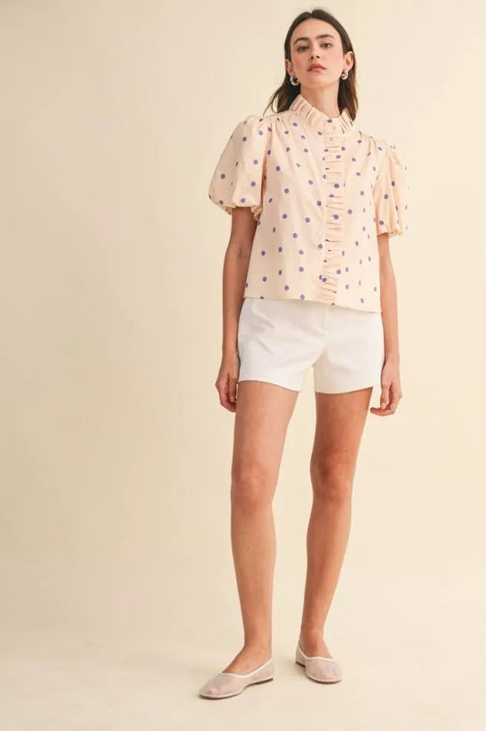 Purple Polka Dot Top