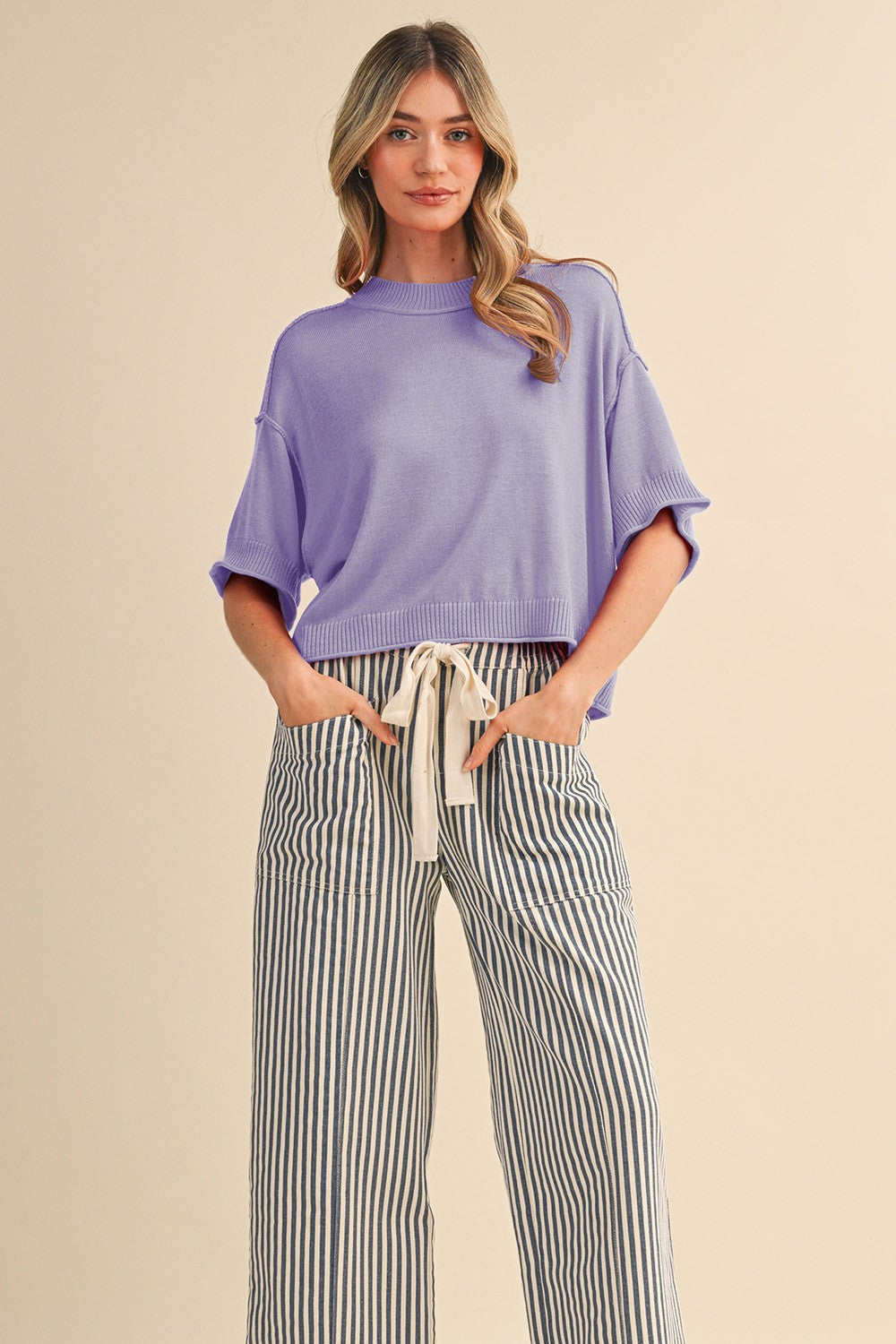 Purple Crop Sweater