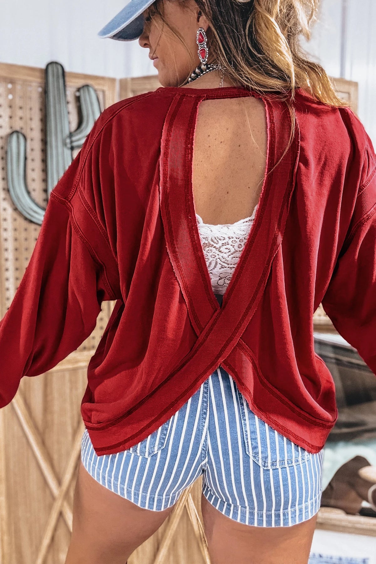 Open Back Longsleeve Top